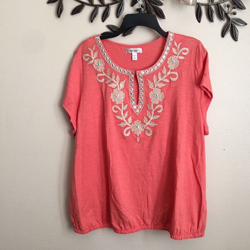 DRESS BARN EMBELLISHED BLOUSE PLUS SIZE 2X
